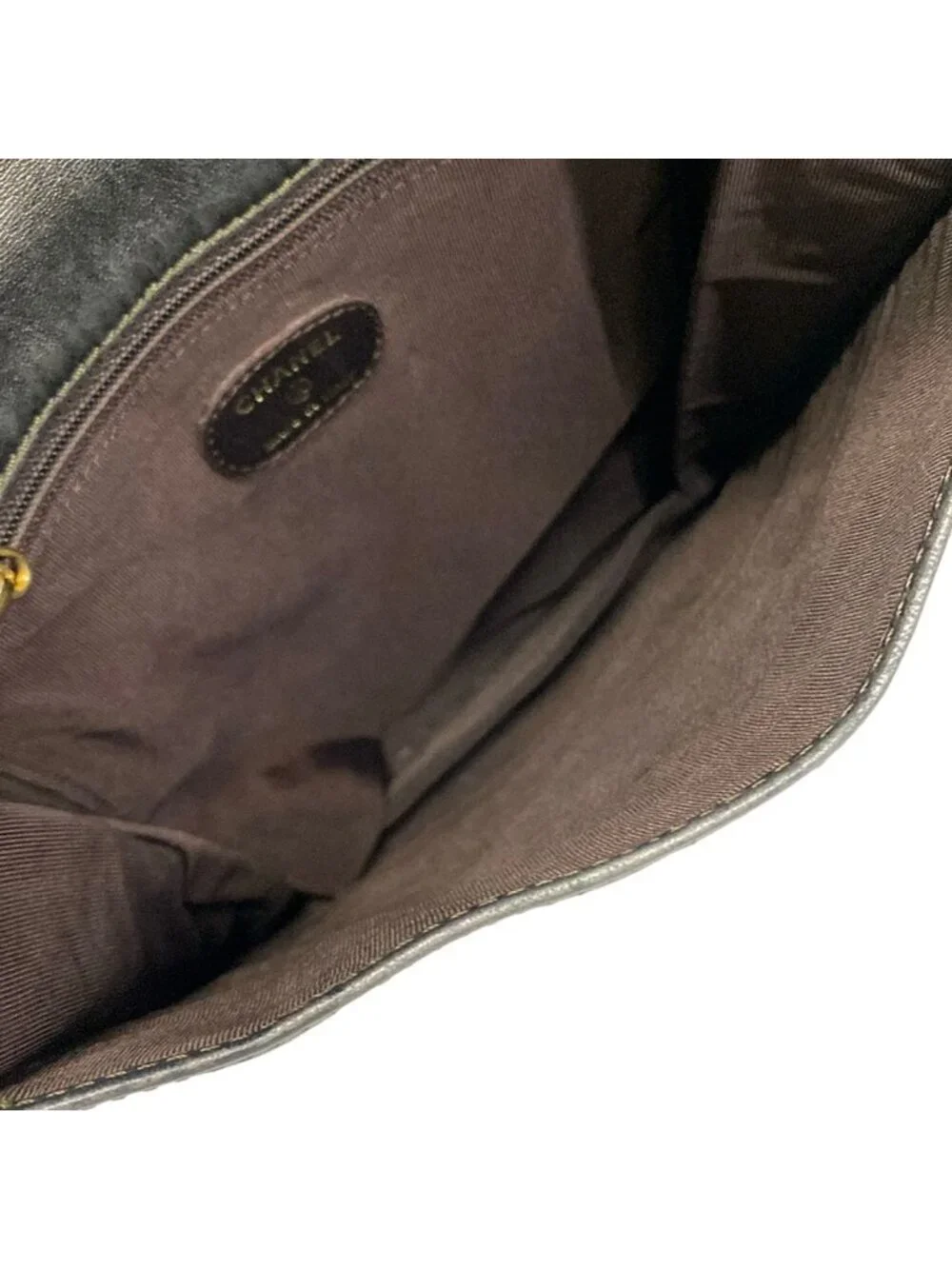 ★SOLD★ Chanel Shoulder Bag Dark Brown Logo Leather - Picture 7 of 12